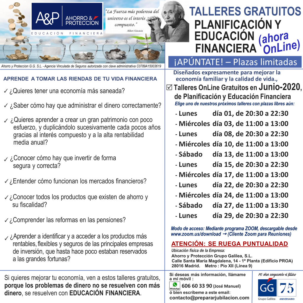Preparar Jubilación - Talleres Gratuitos de Educación Financiera - Junio de 2020